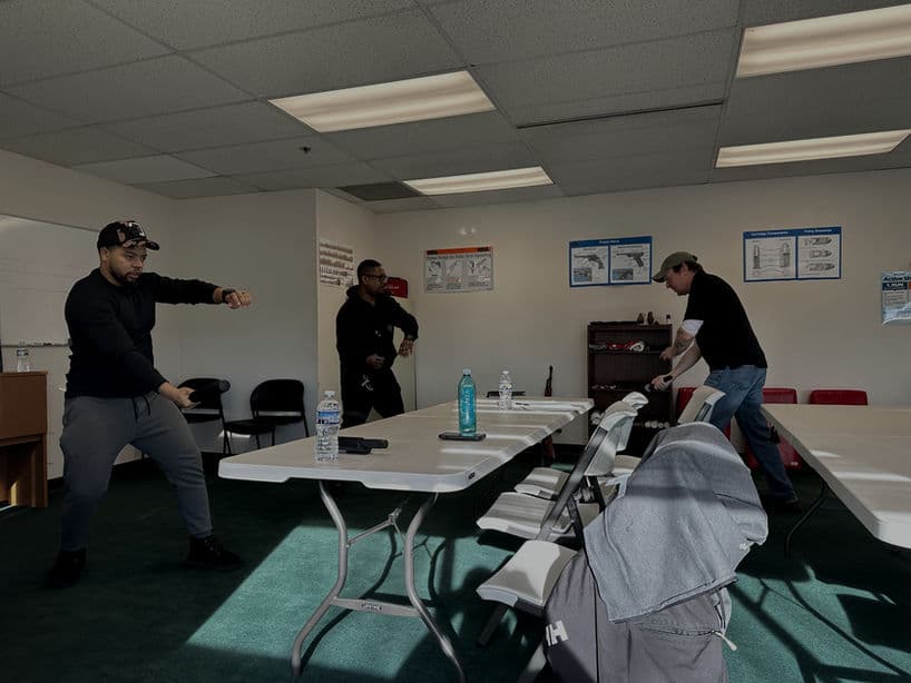 Participants receiving live, in-person instruction during an operational training course